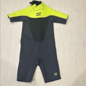 Billabong Kids Wetsuit - Neon Yellow and Black